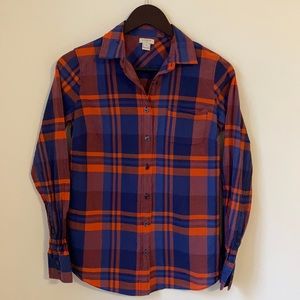 J.Crew Classic-fit popover in crinkle plaid